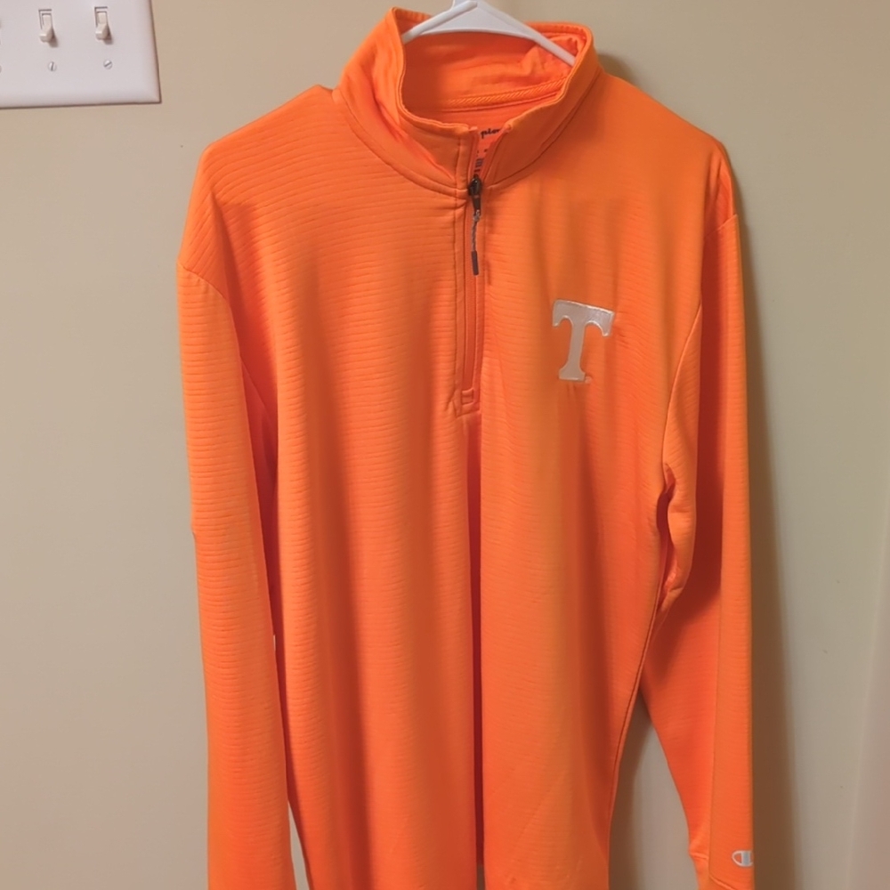 Champion Men's Zip Up Sweater - Bright Orange